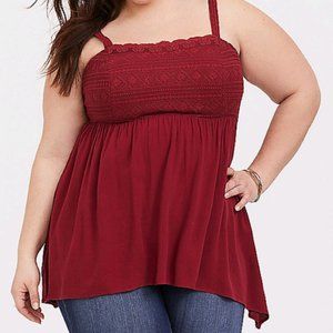 Torrid Wine Drop Dead Gorgeous Crochet Cami Blouse
